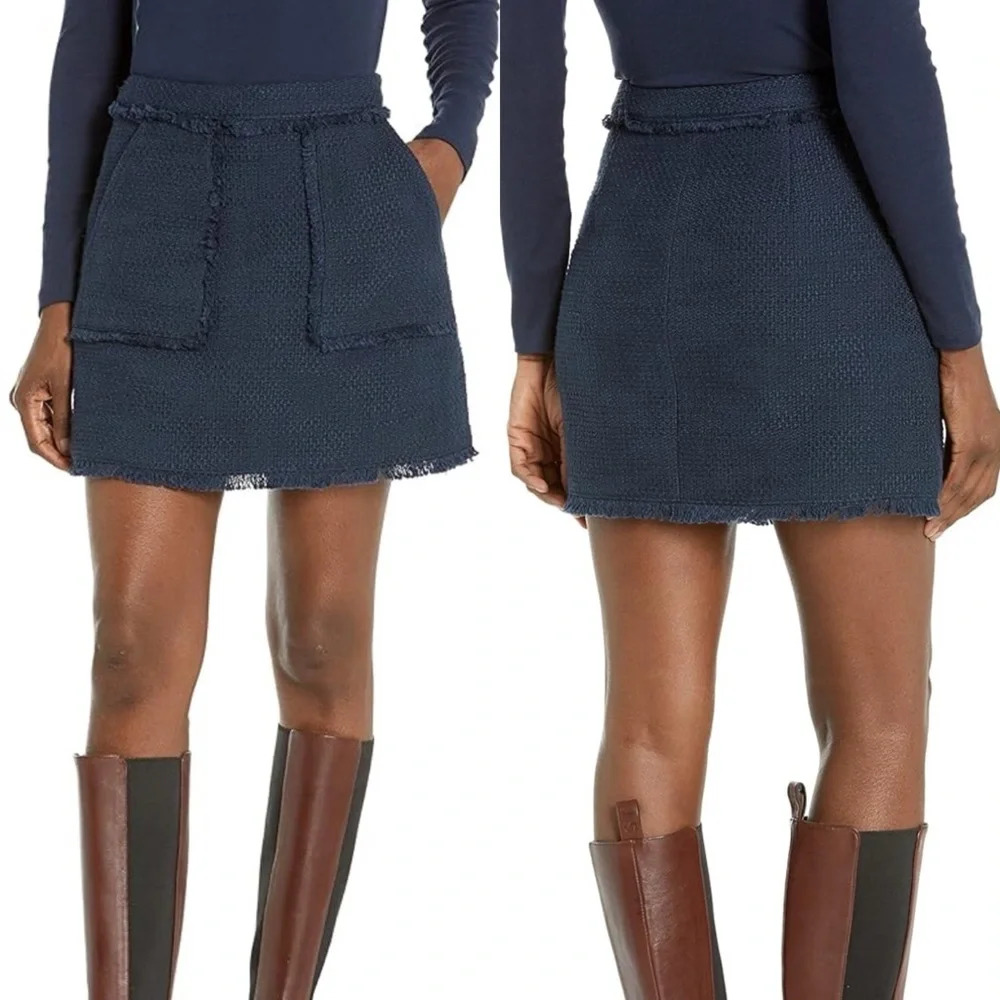Cinq A Sept Jaycie Tweed Mini Skirt in Navy